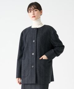 LANVIN COLLECTION / ランバン コレクション テーラードジャケット | ストライプウールジャケット