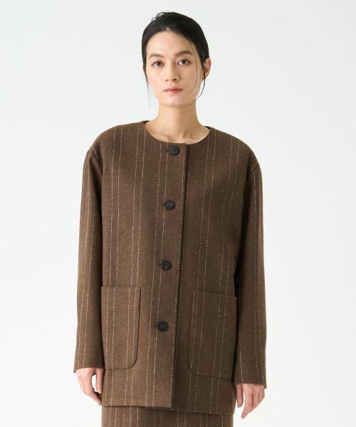 LANVIN COLLECTION / ランバン コレクション テーラードジャケット | ストライプウールジャケット | 詳細1