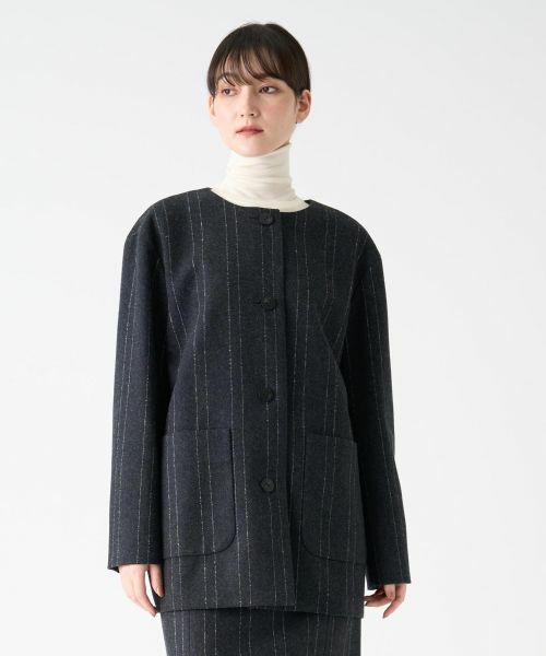 LANVIN COLLECTION / ランバン コレクション テーラードジャケット | ストライプウールジャケット | 詳細12