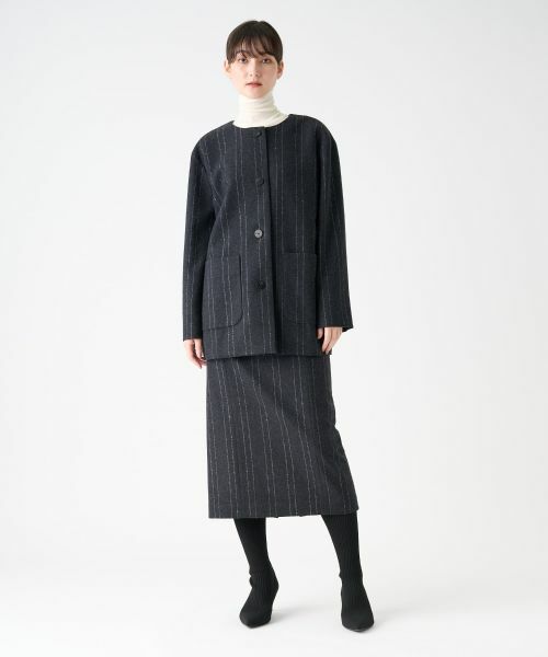 LANVIN COLLECTION / ランバン コレクション テーラードジャケット | ストライプウールジャケット | 詳細13