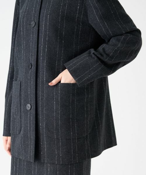 LANVIN COLLECTION / ランバン コレクション テーラードジャケット | ストライプウールジャケット | 詳細14