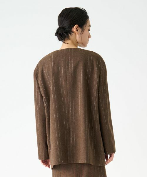 LANVIN COLLECTION / ランバン コレクション テーラードジャケット | ストライプウールジャケット | 詳細4