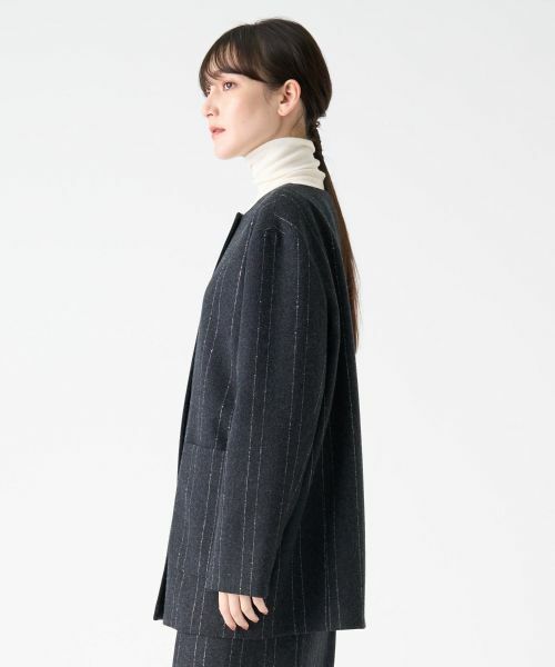 LANVIN COLLECTION / ランバン コレクション テーラードジャケット | ストライプウールジャケット | 詳細9