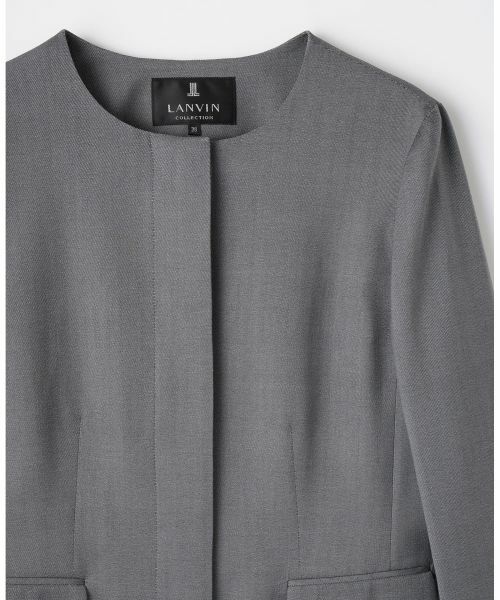 LANVIN COLLECTION / ランバン コレクション テーラードジャケット | シルクウールスリーローズ刺しゅうジャケット | 詳細3