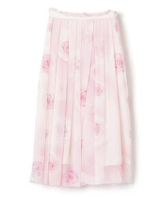 LANVIN COLLECTION / ランバン コレクション ロング・マキシ丈スカート | ローズプリントプリーツスカート