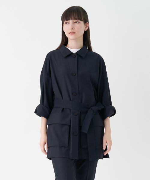 LANVIN COLLECTION / ランバン コレクション テーラードジャケット | シルクウールミドルジャケット | 詳細1