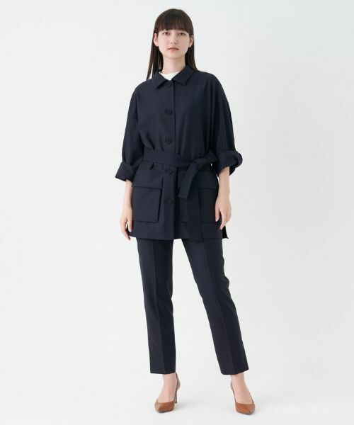 LANVIN COLLECTION / ランバン コレクション テーラードジャケット | シルクウールミドルジャケット | 詳細2