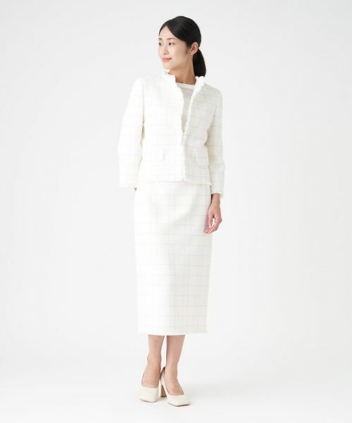 LANVIN COLLECTION / ランバン コレクション テーラードジャケット | 【セットアップ対応商品】ツイードチェックジャケット | 詳細11