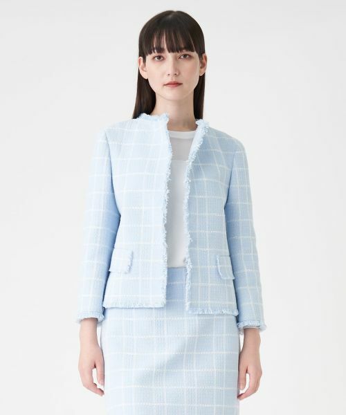 LANVIN COLLECTION / ランバン コレクション テーラードジャケット | 【セットアップ対応商品】ツイードチェックジャケット | 詳細4