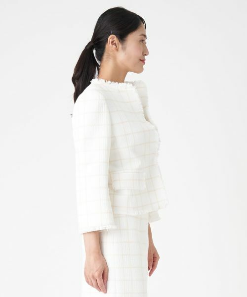 LANVIN COLLECTION テーラードジャケット チェック柄 Ｔ48 セール】 【セットアップ対応商品】ツイードチェックジャケット