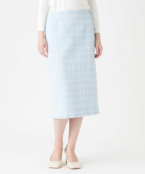 LANVIN COLLECTION / ランバン コレクション ロング・マキシ丈スカート | 【セットアップ対応商品】ツイードチェックスカート | 詳細1