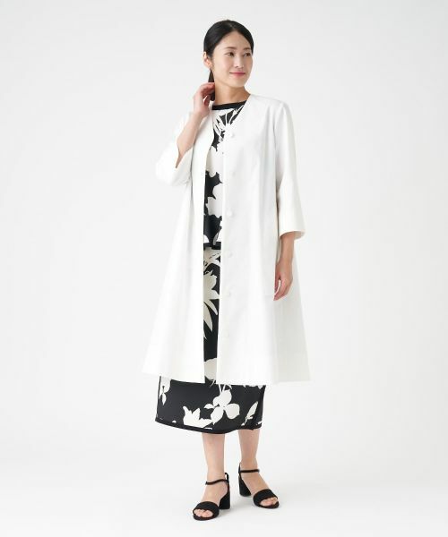 LANVIN COLLECTION / ランバン コレクション その他アウター | Vネックノーカラーコート | 詳細10