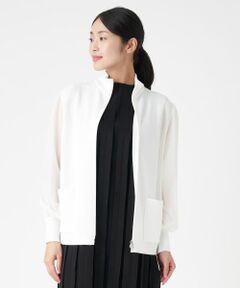 LANVIN COLLECTION / ランバン コレクション テーラードジャケット | ドッキングニットジップジャケット