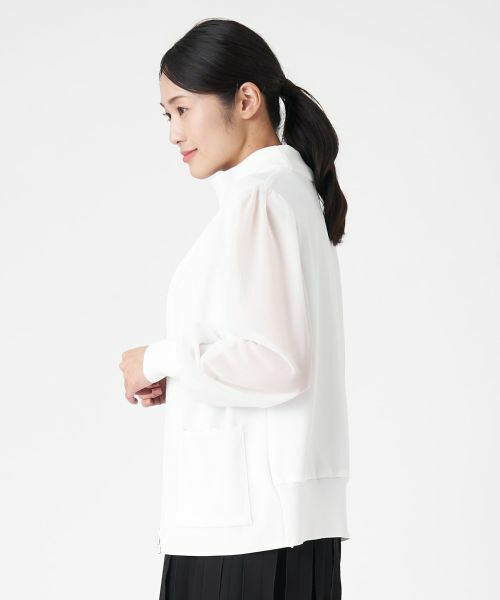 LANVIN COLLECTION / ランバン コレクション テーラードジャケット | ドッキングニットジップジャケット | 詳細2