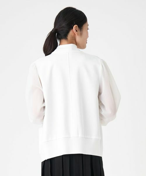 LANVIN COLLECTION / ランバン コレクション テーラードジャケット | ドッキングニットジップジャケット | 詳細3