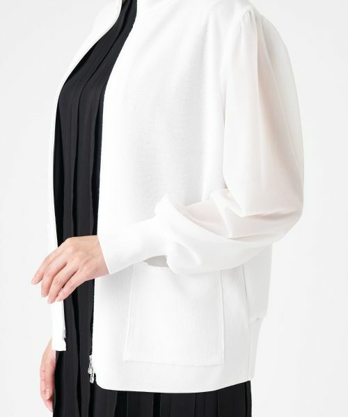 LANVIN COLLECTION / ランバン コレクション テーラードジャケット | ドッキングニットジップジャケット | 詳細5