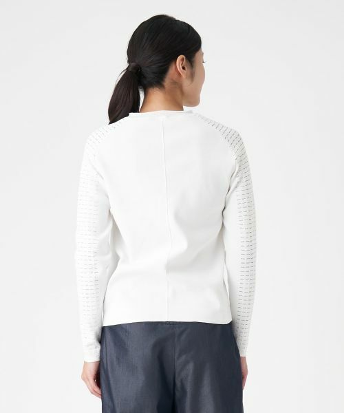 LANVIN COLLECTION / ランバン コレクション カットソー | メッシュスリーブドッキングカットソー | 詳細3