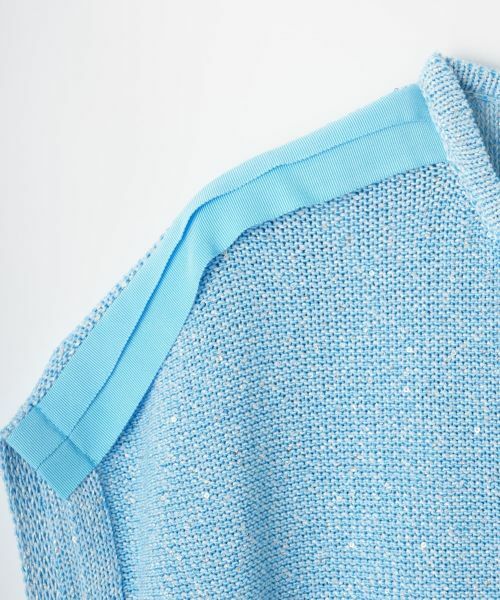 LANVIN COLLECTION / ランバン コレクション ニット・セーター | スパングルノースリーブカーディガン | 詳細4