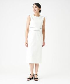 LANVIN COLLECTION / ランバン コレクション ドレス | ノースリーブドビーストレッチワンピース