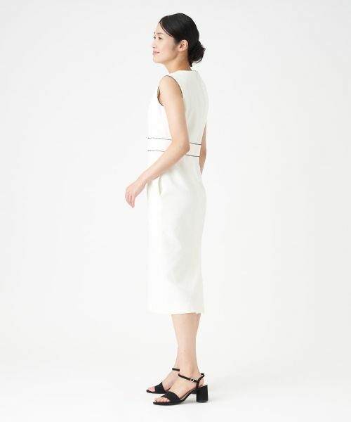 LANVIN COLLECTION / ランバン コレクション ドレス | ノースリーブドビーストレッチワンピース | 詳細2