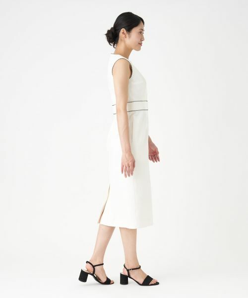 LANVIN COLLECTION / ランバン コレクション ドレス | ノースリーブドビーストレッチワンピース | 詳細4