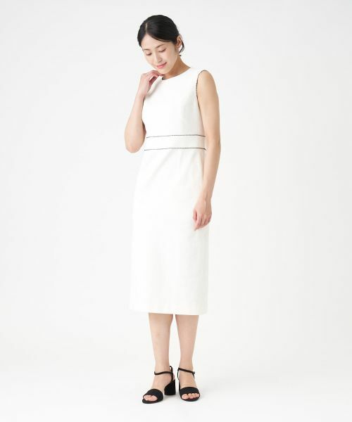 LANVIN COLLECTION / ランバン コレクション ドレス | ノースリーブドビーストレッチワンピース | 詳細5