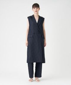 LANVIN COLLECTION / ランバン コレクション テーラードジャケット | 【セットアップ対応商品】ピンストライプロングベスト