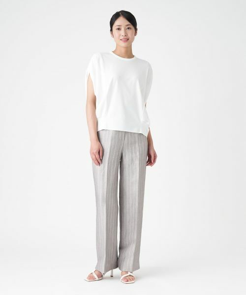 LANVIN COLLECTION / ランバン コレクション その他パンツ | 【セットアップ対応商品】ピンストライプセミワイドパンツ | 詳細6