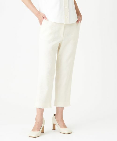 LANVIN COLLECTION / ランバン コレクション その他パンツ | ツイードクロップドパンツ（オフホワイト）