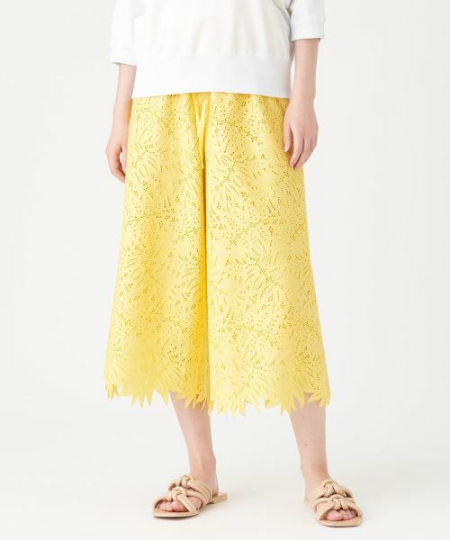 LANVIN COLLECTION / ランバン コレクション その他パンツ | エンブロイダリーレースワイドパンツ | 詳細5