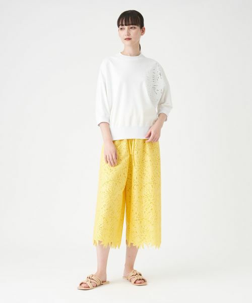 LANVIN COLLECTION / ランバン コレクション その他パンツ | エンブロイダリーレースワイドパンツ | 詳細7