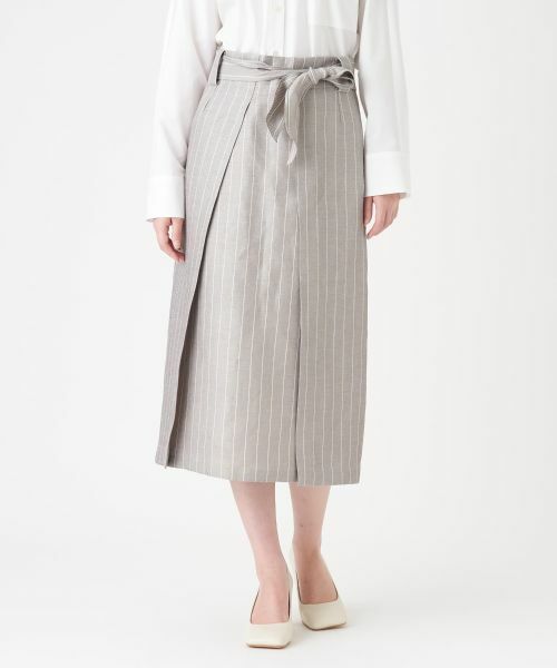 LANVIN COLLECTION / ランバン コレクション ロング・マキシ丈スカート | ピンストライプミモレ丈スカート | 詳細1