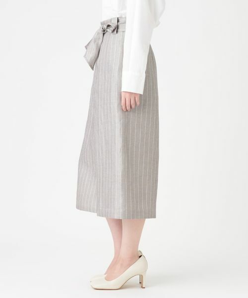 LANVIN COLLECTION / ランバン コレクション ロング・マキシ丈スカート | ピンストライプミモレ丈スカート | 詳細4