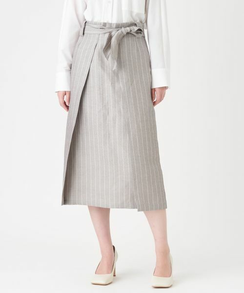 LANVIN COLLECTION / ランバン コレクション ロング・マキシ丈スカート | ピンストライプミモレ丈スカート | 詳細5