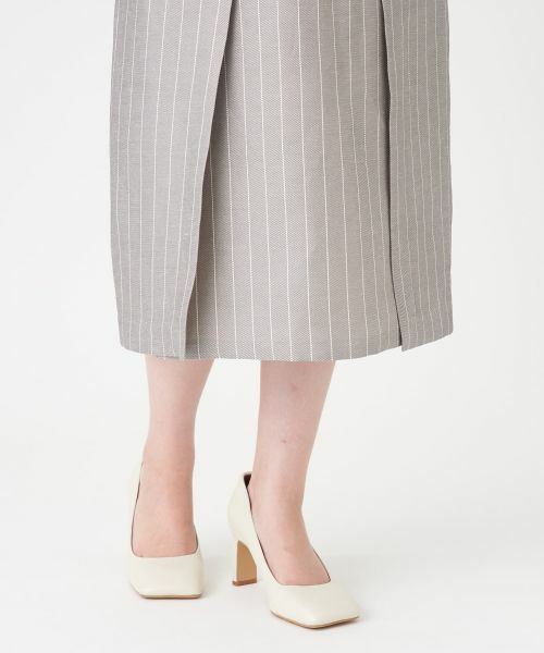 LANVIN COLLECTION / ランバン コレクション ロング・マキシ丈スカート | ピンストライプミモレ丈スカート | 詳細7