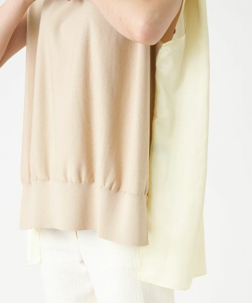 LANVIN COLLECTION / ランバン コレクション シャツ・ブラウス | 切替えノースリーブブラウス | 詳細5