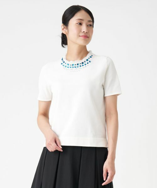 LANVIN COLLECTION / ランバン コレクション ニット・セーター | ネックビジューセーター | 詳細4