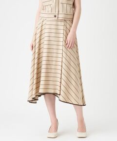 LANVIN COLLECTION / ランバン コレクション ロング・マキシ丈スカート | 【セットアップ対応商品】ビスコースワードボーダースカート