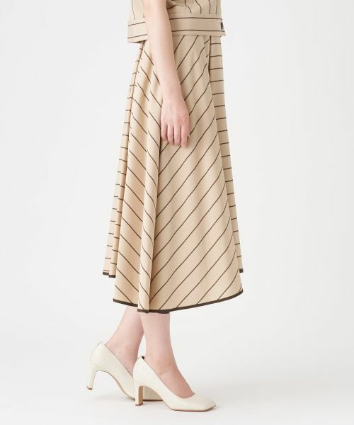 LANVIN COLLECTION / ランバン コレクション ロング・マキシ丈スカート | 【セットアップ対応商品】ビスコースワードボーダースカート | 詳細1