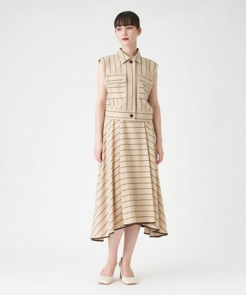 LANVIN COLLECTION / ランバン コレクション ロング・マキシ丈スカート | 【セットアップ対応商品】ビスコースワードボーダースカート | 詳細5