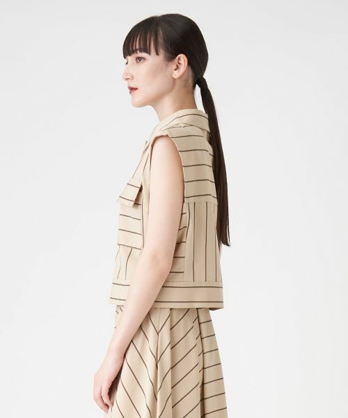 LANVIN COLLECTION / ランバン コレクション シャツ・ブラウス | 【セットアップ対応商品】ビスコースワイドボーダーブラウス | 詳細1