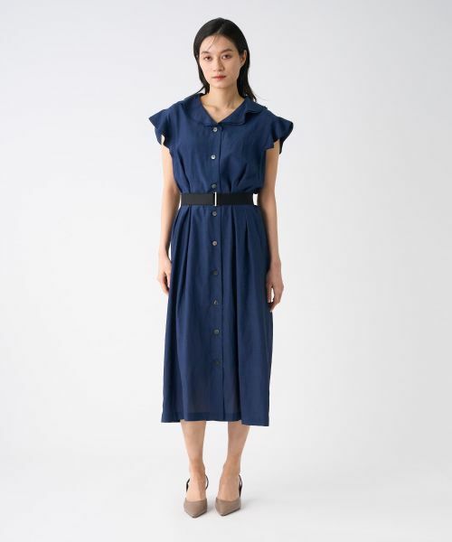 LANVIN COLLECTION / ランバン コレクション ドレス | フリルスリーブワッシャーワンピース | 詳細1