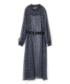 LANVIN COLLECTION ストライプ柄ロングワンピース　ネイビー　38 LANVIN en Bleu(ランバン オン ブルー)｜Brume Dot/Lush Garden