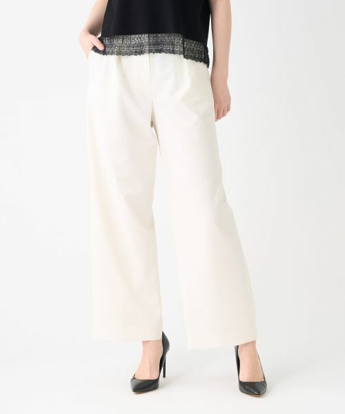 c*●様 MG06107★LANVIN 42サイズホワイト ストレートパンツ ゴ ランバン コレクション LANVIN COLLECTION センタージップ