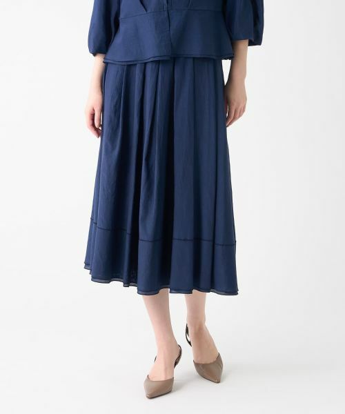 LANVIN COLLECTION / ランバン コレクション ロング・マキシ丈スカート | ワッシャーフレアスカート | 詳細5