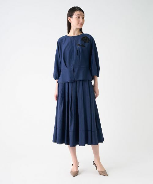 LANVIN COLLECTION / ランバン コレクション ロング・マキシ丈スカート | ワッシャーフレアスカート | 詳細6