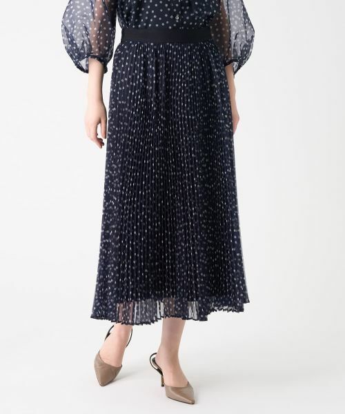 LANVIN COLLECTION / ランバン コレクション ロング・マキシ丈スカート | プリントオーガンジープリーツスカート | 詳細1