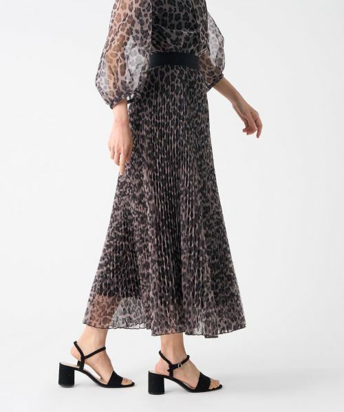 LANVIN COLLECTION / ランバン コレクション ロング・マキシ丈スカート | プリントオーガンジープリーツスカート | 詳細11