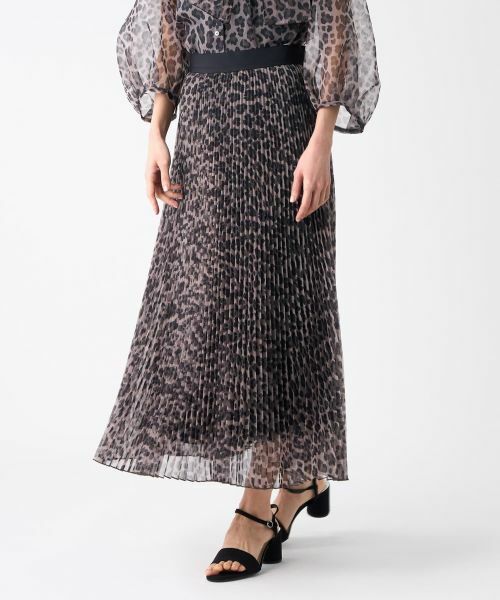 LANVIN COLLECTION / ランバン コレクション ロング・マキシ丈スカート | プリントオーガンジープリーツスカート | 詳細12