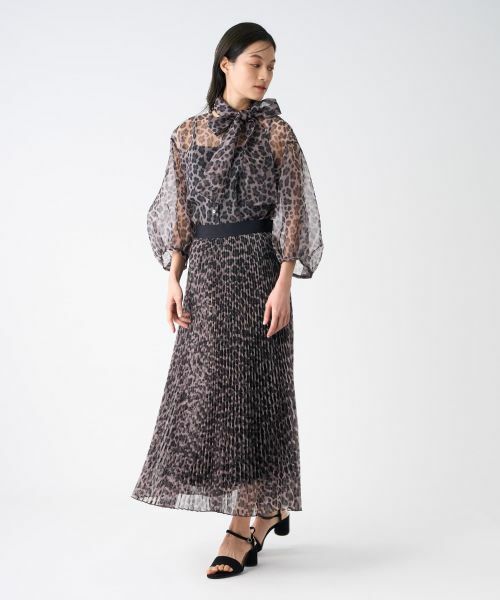 LANVIN COLLECTION / ランバン コレクション ロング・マキシ丈スカート | プリントオーガンジープリーツスカート | 詳細13